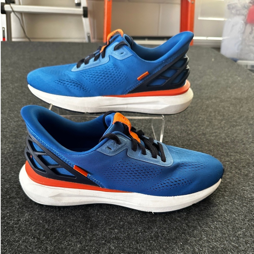 Kizik Athens Men 10.5 Royal Blue Orange Hands Free Slip On Sneakers MATH2504-1D